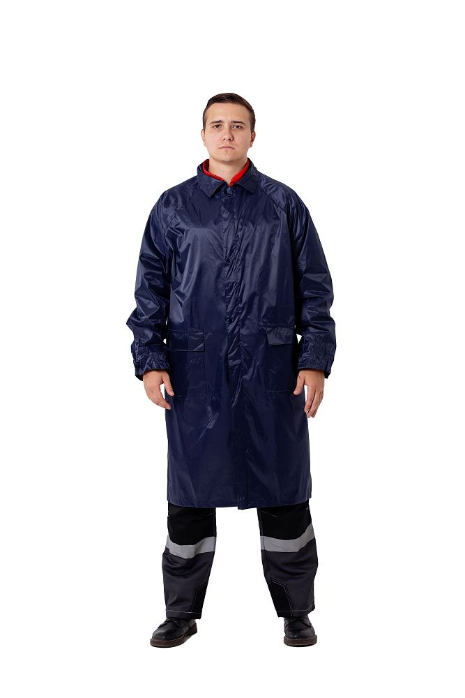 Плащ нейлоновый с ПВХ влагозащитный, синий